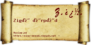Zigó Árpád névjegykártya